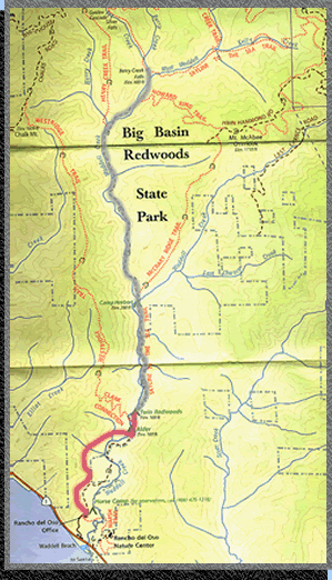 topo of Big Basin State Park