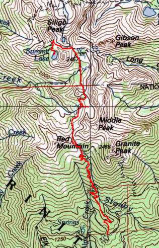 topo of Big Basin State Park